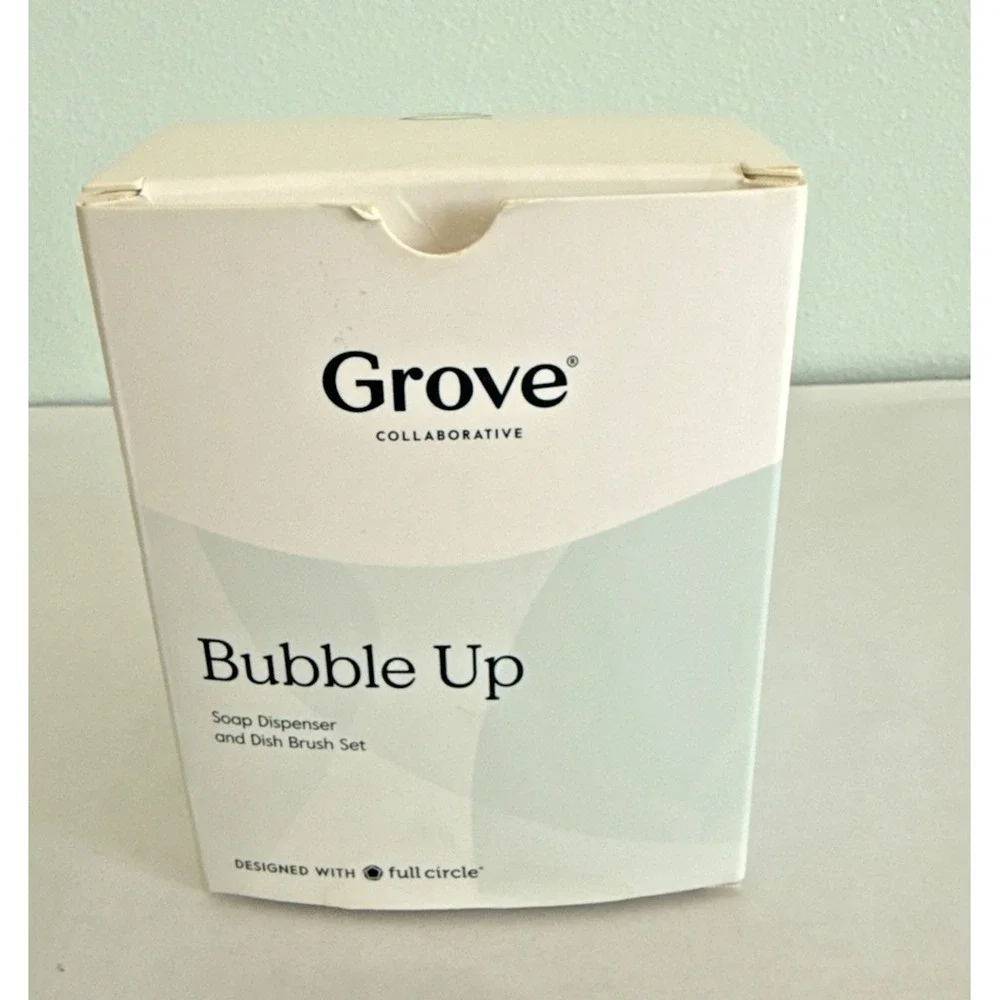 Grove Collaborative Bubble Up Dish Soap Dispenser &‎ Brush Set Full Circle Brand